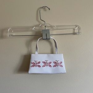 2000s Child’s Butterfly Purse in white leather